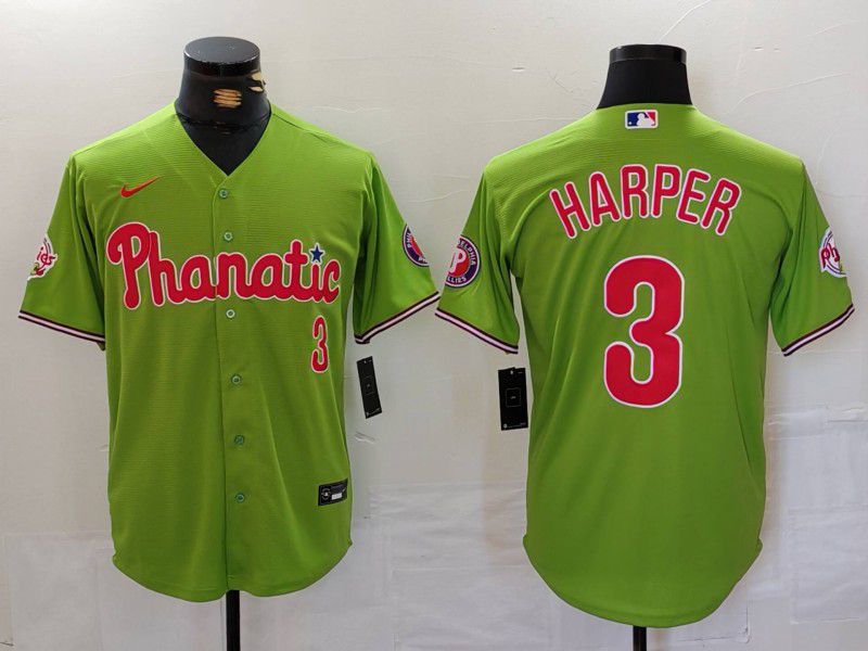 Men Philadelphia Phillies #3 Harper Green Jointly 2024 Nike MLB Jersey style 1->women mlb jersey->Women Jersey